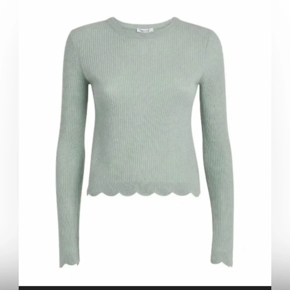 FRAME Light Green Ribbed Cashmere sweater